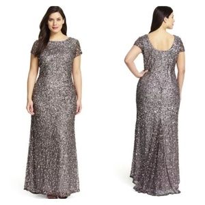 Adrianna Papell Sequin Beaded Evening Gown
